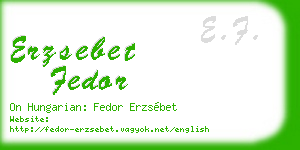 erzsebet fedor business card